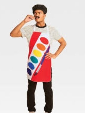 Hide And Eek Artist Costume - Apron, Hat & Mustache NWT